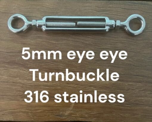 Stainless Steel Eye/Eye Turnbuckle 5mm 316 Marine Grade.