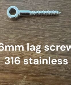 Stainless Steel Lag Screw 6mm x 60mm 316 Marine Grade.