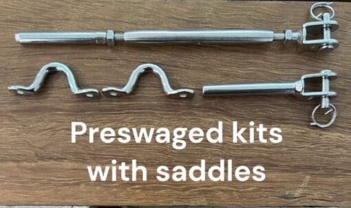 Preswaged Wire Kits with Saddles & Rivets