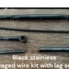 Black Stainless Steel Pre Swaged Wire Kits with Lag Screws.