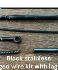 Black Stainless Steel Pre Swaged Wire Kits with Lag Screws.
