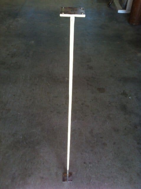 50mm x 10mm 316 stainless rectangle post with base & top plate