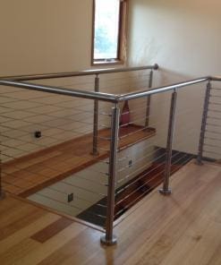 50mm 316 Stainless Steel round Post x 1 metre with Top & Base Plate. Drilled & cut to size.