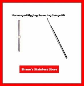Preswaged rigging lag screw turnbuckle + terminal swage kits
