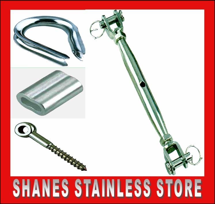 Stainless Steel Balustrading DIY Bottle Lag Screw Kit.