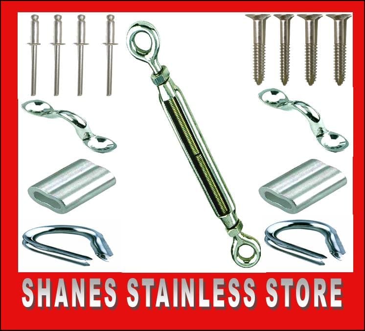Stainless Steel Balustrading DIY Kits - Eye/Eye Turnbuckle/Saddle.