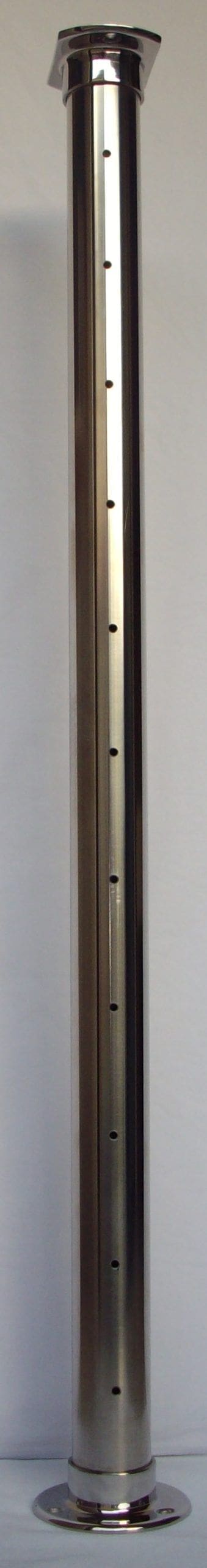50mm 316 Stainless Steel round Post x 1 metre with Top & Base Plate. Drilled & cut to size.