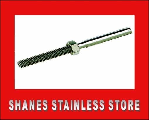 Stainless Steel Swage Stud Terminal 5mm to 3.2mm Wire.