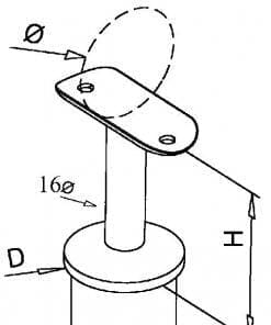 Toprail support round