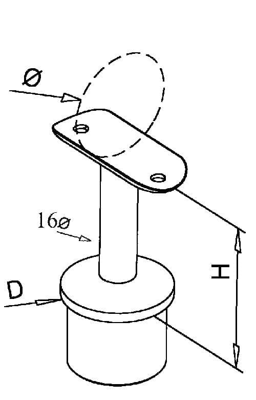 Toprail support round